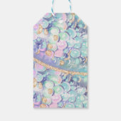 Étiquettes-cadeau Parties scintillant or Mermaid Queue Merci Anniver (Dos)