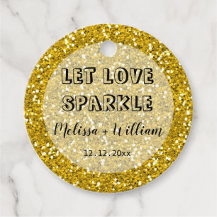 Étiquettes Cadeau Parties scintillant Or Sparkly laisser l'amour éti