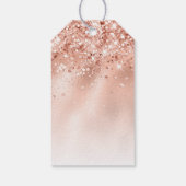 Étiquettes-cadeau Parties scintillant Peach Rose or Monogramme (Dos)