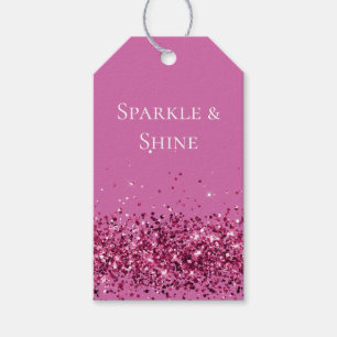 Étiquettes-cadeau Parties scintillant rose chic