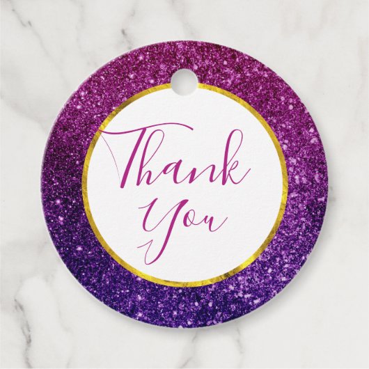 Étiquettes Cadeau Parties scintillant rose et pourpre  Gemstones Mer (Devant)