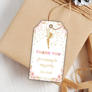 Étiquettes-cadeau Parties scintillant rose Fairy Anniversaire Tags c