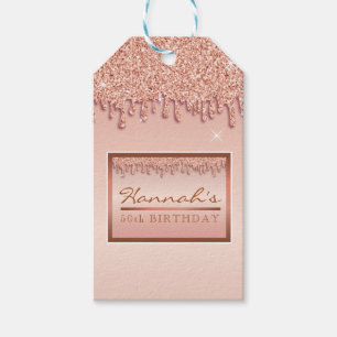 Étiquettes-cadeau Parties scintillant rose Gold Sparkle  boîte cadea