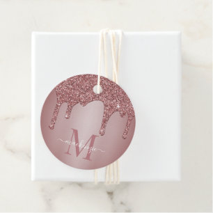 Étiquettes Cadeau Parties scintillant rose Gold Sparkle Drivers Anni