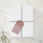 Étiquettes-cadeau Parties scintillant rose Gold Sparkle Faux (Avec de la ficelle)