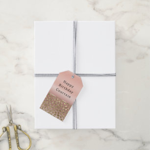 Étiquettes-cadeau Parties scintillant rose or glam Leopard