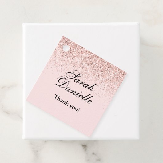 Étiquettes Cadeau Parties scintillant rose pâle Confetti Party Favor (En situation)