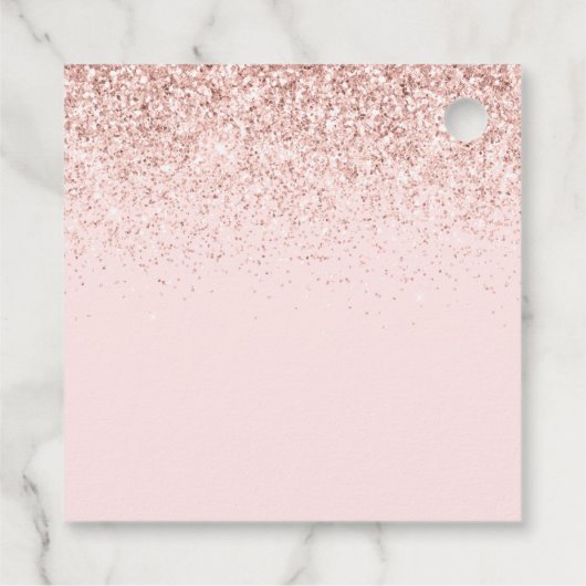 Étiquettes Cadeau Parties scintillant rose pâle Confetti Party Favor (Dos)