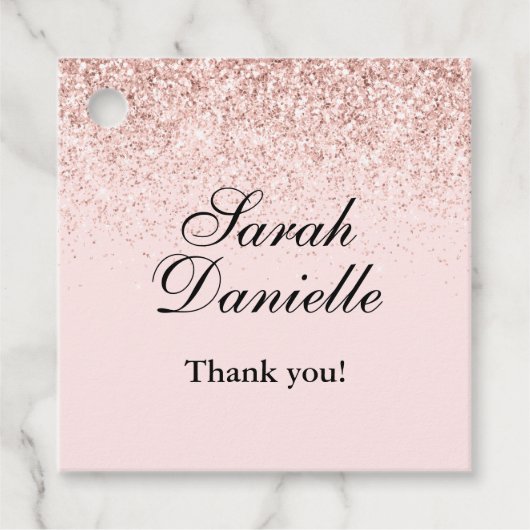 Étiquettes Cadeau Parties scintillant rose pâle Confetti Party Favor (Devant)