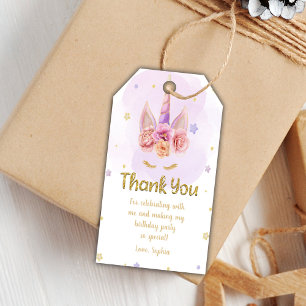 Étiquettes-cadeau Parties scintillant rose Unicorn Anniversaire Bali