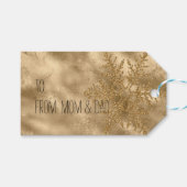 Étiquettes-cadeau Parties scintillant Snowflake Gold Sparkle (Devant (Horizontal))