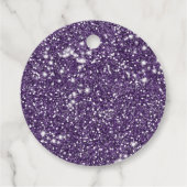 Étiquettes Cadeau Parties scintillant violet Faux, texture Look avec (Dos)