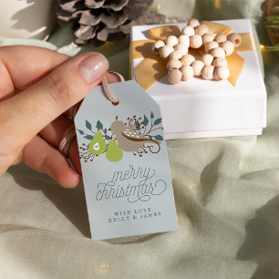 Étiquettes-cadeau Partridge et poire Noël personnalisé