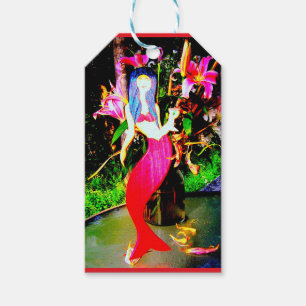 Étiquettes-cadeau partying rouge de sirène
