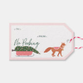 Étiquettes-cadeau Pas de Peeing Woodland Fox & Tree Livraison (Devant (Horizontal))