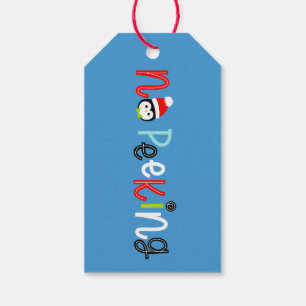 Étiquettes-cadeau Pas de pékin mignon Whimsical Kids Noël