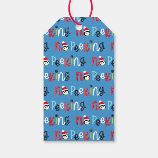 Étiquettes-cadeau Pas de pékin mignon Whimsical Kids Noël (Dos)