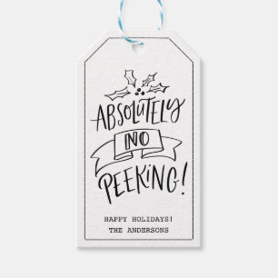 Étiquettes-cadeau Pas de Pékin Noël Typographie vacances