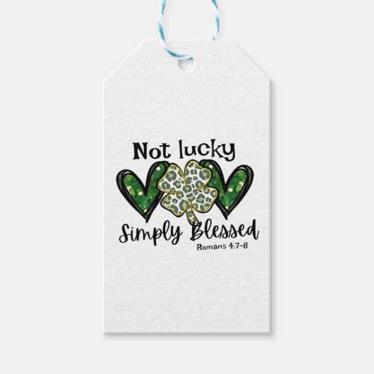 Étiquettes-cadeau Pas Lucky, Simplement Béni Lucky Charm St Patrick (Devant)