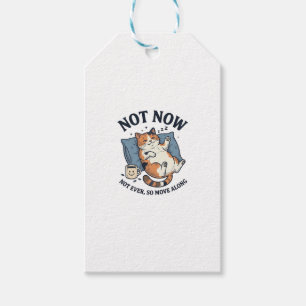 Étiquettes-cadeau Pas maintenant chat paresseux gravure vintage conc