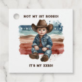 Étiquettes Cadeau Pas mon premier Rodeo Baby Cowboy anniversaire (Devant)