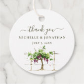 Étiquettes Cadeau Paso Robles Vignoble Vignoble Mariage Faveur T (Devant)