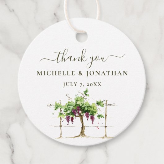 Étiquettes Cadeau Paso Robles Vignoble Vignoble Mariage Faveur T (Devant)