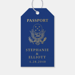 Étiquettes-cadeau Passeport Aigle Emblem Voyage Thème Favoriser Tag