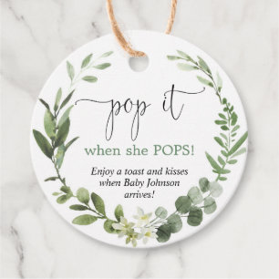 Étiquettes Cadeau Passez-le lorsqu'elle sort du baby shower d'eucaly