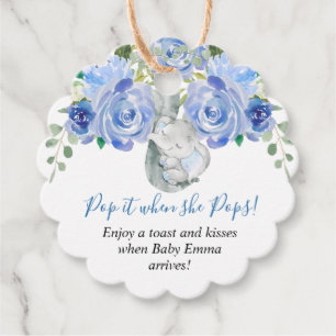 Étiquettes Cadeau Passez-le quand elle fait un baby shower d'éléphan