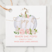 Étiquettes Cadeau Passez-le quand elle pop citrouille or rose pâle (Devant)