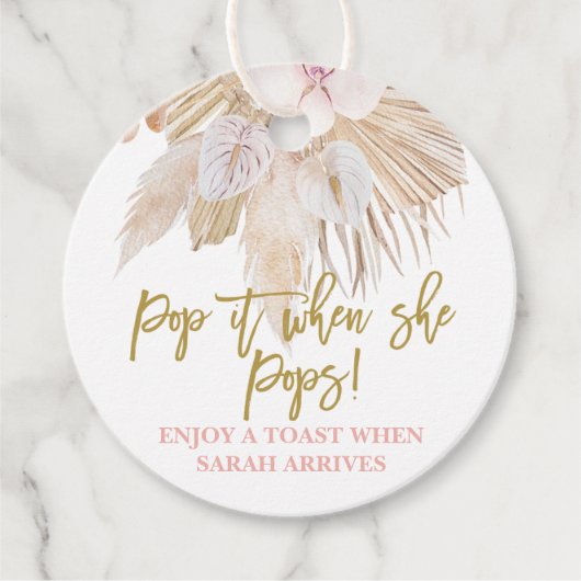 Étiquettes Cadeau Passez-le quand elle Pop pampas herbe (Devant)