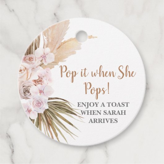 Étiquettes Cadeau Passez-le quand elle Pop pampas herbe (Devant)