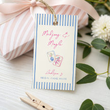 Pastel Aquarelle Mahjong Rayures Fête de Mariage