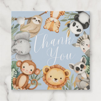 Étiquettes Cadeau Pastel baby shower tropical Jungle Safari Animaux