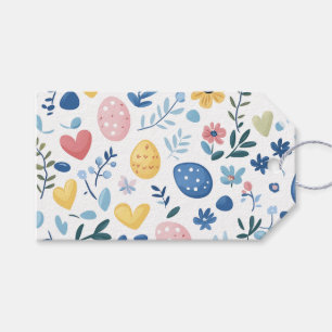 Étiquettes-cadeau Pastel Bleu foncé Motif Pâques