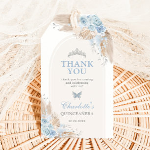 Étiquettes-cadeau Pastel Blue Quinceanera Boho Princess Mis Quince