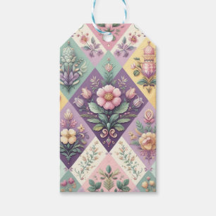 Étiquettes-cadeau Pastel coloré Jacquard Pâques/Printemps