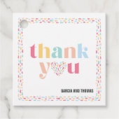 Étiquettes Cadeau Pastel Colours Baby shower arc-en-ciel Merci (Devant)
