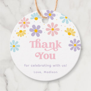 Étiquettes Cadeau Pastel Daisy Flower Anniversaire