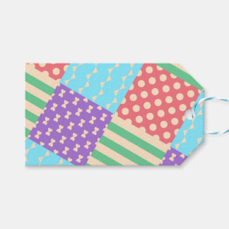 Étiquettes-cadeau Pastel Damier Rayure Arc-en-ciel Géométrique