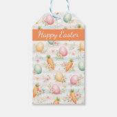 Étiquettes-cadeau Pastel Easter Eggs & Carrots Watercolor Pattern  (Devant)