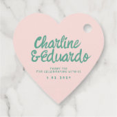 Étiquettes Cadeau Pastel écriture manuscrite Retro Mariage Merci (Dos)