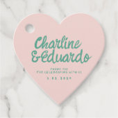 Étiquettes Cadeau Pastel écriture manuscrite Retro Mariage Merci (Devant)