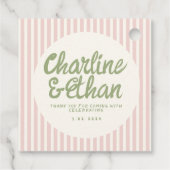 Étiquettes Cadeau Pastel écriture manuscrite Retro Mariage Merci Fav (Dos)