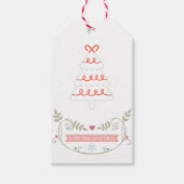 Étiquettes-cadeau Pastel Floral Arbre de Noël Salutations Moderne (Devant)