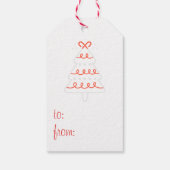 Étiquettes-cadeau Pastel Floral Arbre de Noël Salutations Moderne (Dos)