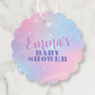 Étiquettes Cadeau Pastel Magique Galaxie Rose Bleu Étoilé