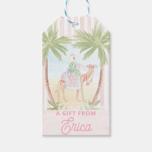 Étiquettes-cadeau Pastel Nativité   Scènes Rayées