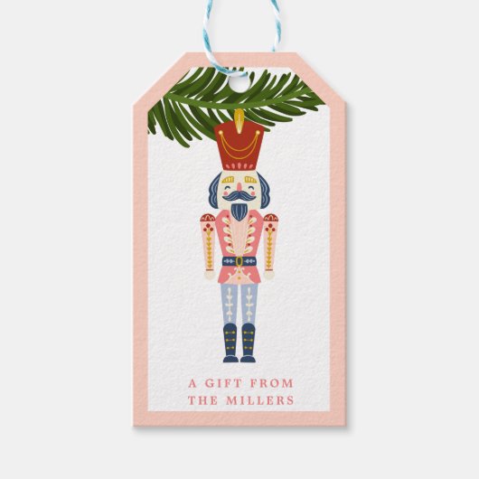 Étiquettes-cadeau Pastel Nutcracker Noël Ornement personnalisé (Devant)